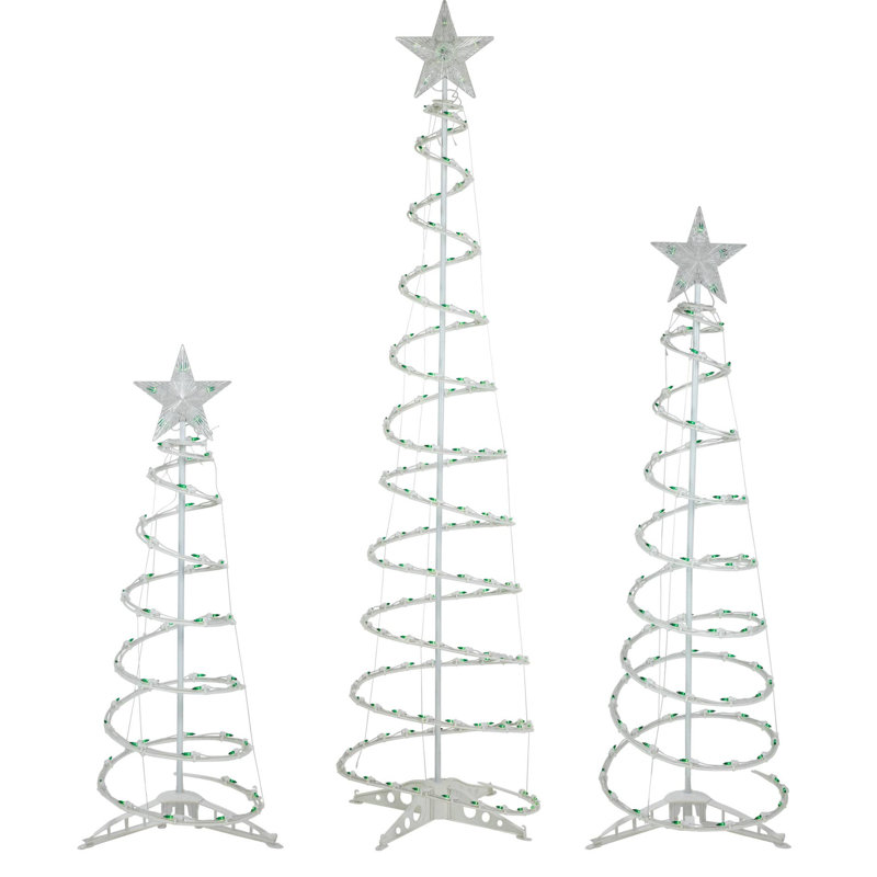 Arbres de Noël verts en spirale illuminés 3 pi 4 pi et 6 pi