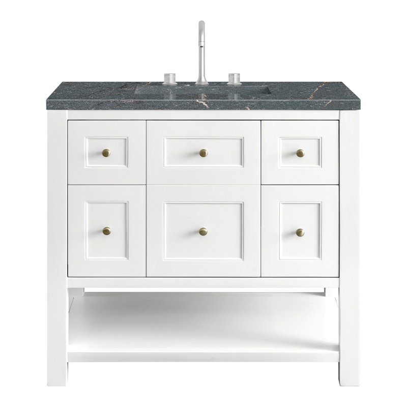 Breckenridge 36'' W Single Vanity, Bright White, 8" Widespread, Parisien Bleu