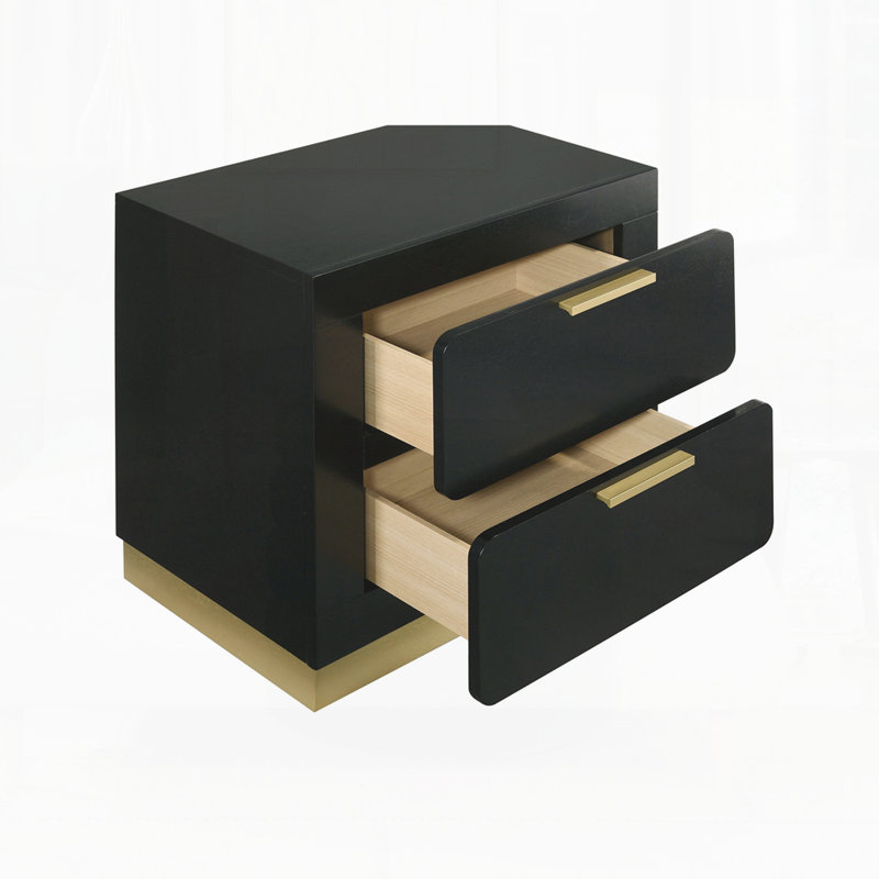 Table de chevet moderne pour chambre à coucher, Noir