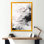 «White Twist Watercolor I», peinture murale abstraite, salon
