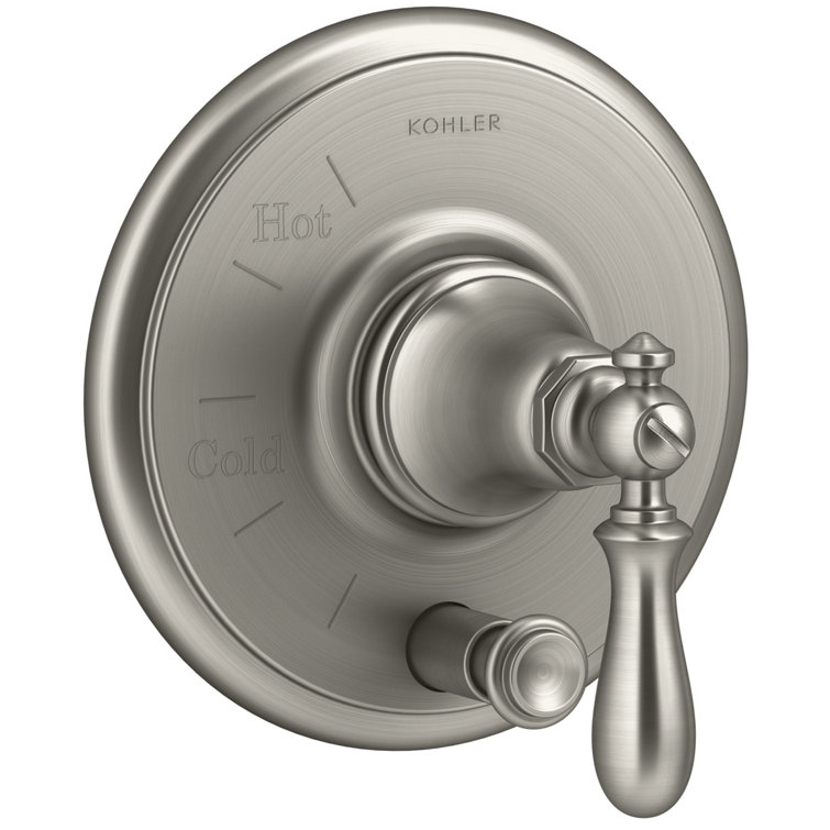 Artifacts Rite-Temp Pressure-Balancing Valve Trim with Push-Button Diverter and Swing Lever Handle