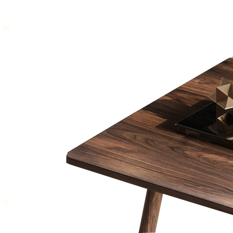 Modern Minimalist MDF Desktop, Walnut Color Metal Legs, Small Sized Dining Table, Computer Desk, Office Desk, Kitchen Table, For 6 Seat.Suitable For Kitchen, Dining Room, Living Room