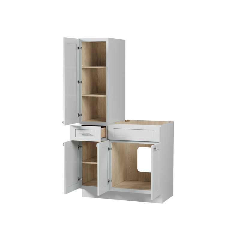 Meuble-lavabo simple 39 po Disar, Gris