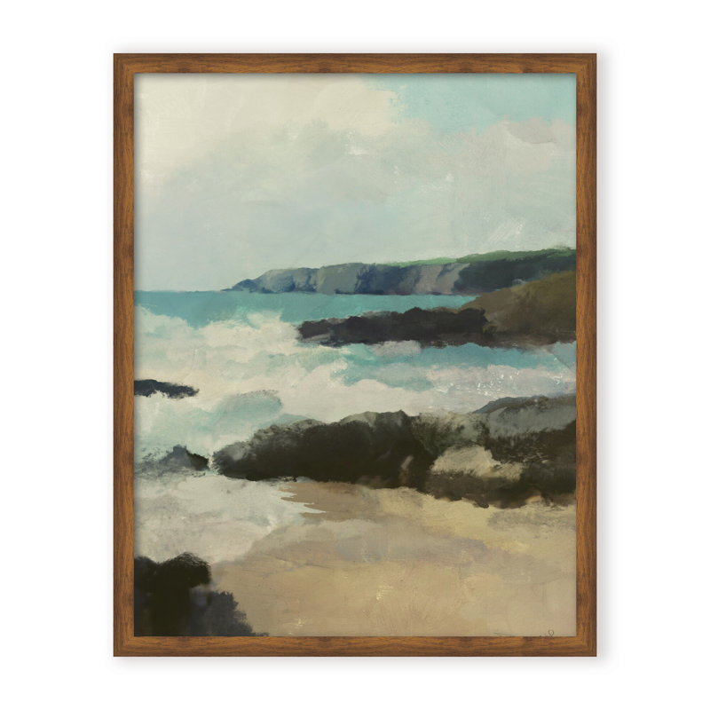Coastal Retreat Rocky Beach, 48" H x 36" W x 2.375" D, Framed Canvas, White