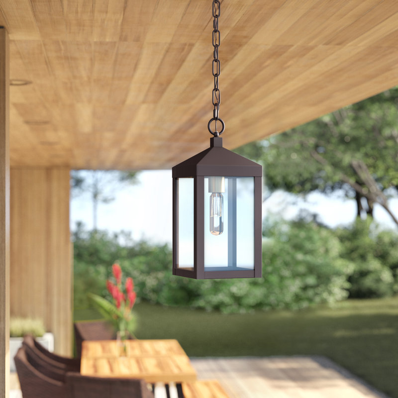 Lanterne suspendue d'extérieur 1 lumière H 14,5 po Inniss, Bronze