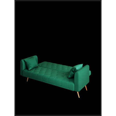 Canapé convertible polyvalent pour divers espaces, rehaussant le confort et le style avec un revêtement en velours