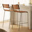 Chaise d'appoint à dossier échelle en noyer (ensemble de 2)-972057253