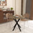 31.5" Round MDF Dining Table – Industrial Style with Black Metal Legs, Seats 2-4