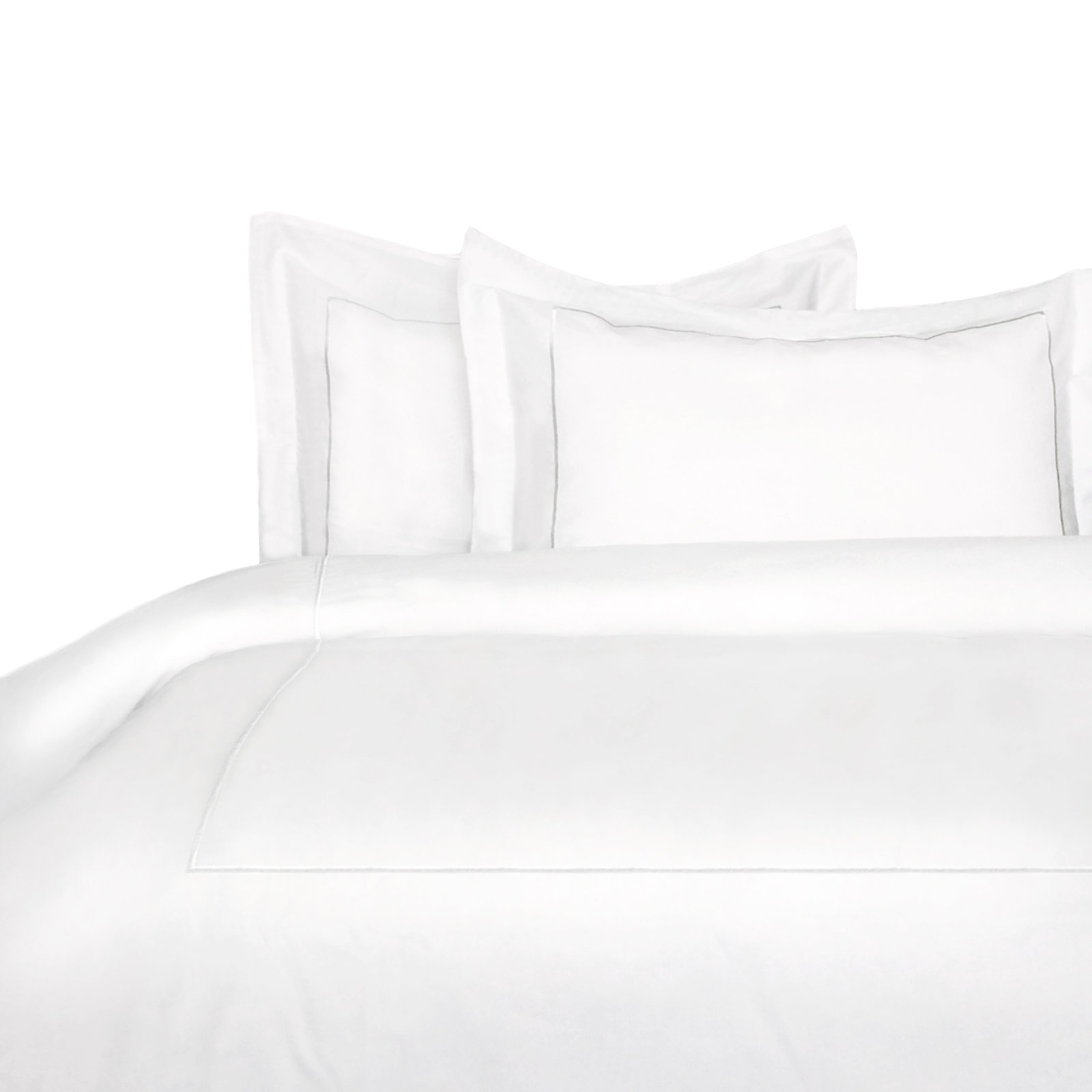 Benin Cotton Duvet Cover Set, King Duvet Cover + 2 Shams, White