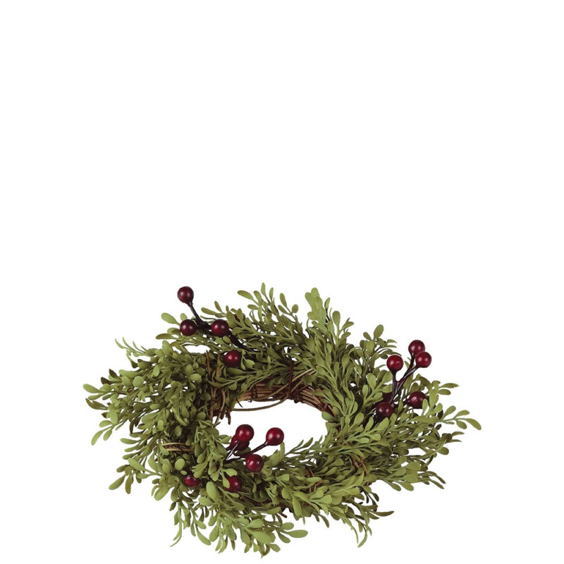 Feuille artificielle avec couronne de baies, H 6 po x l 6 po x P 2,5 po