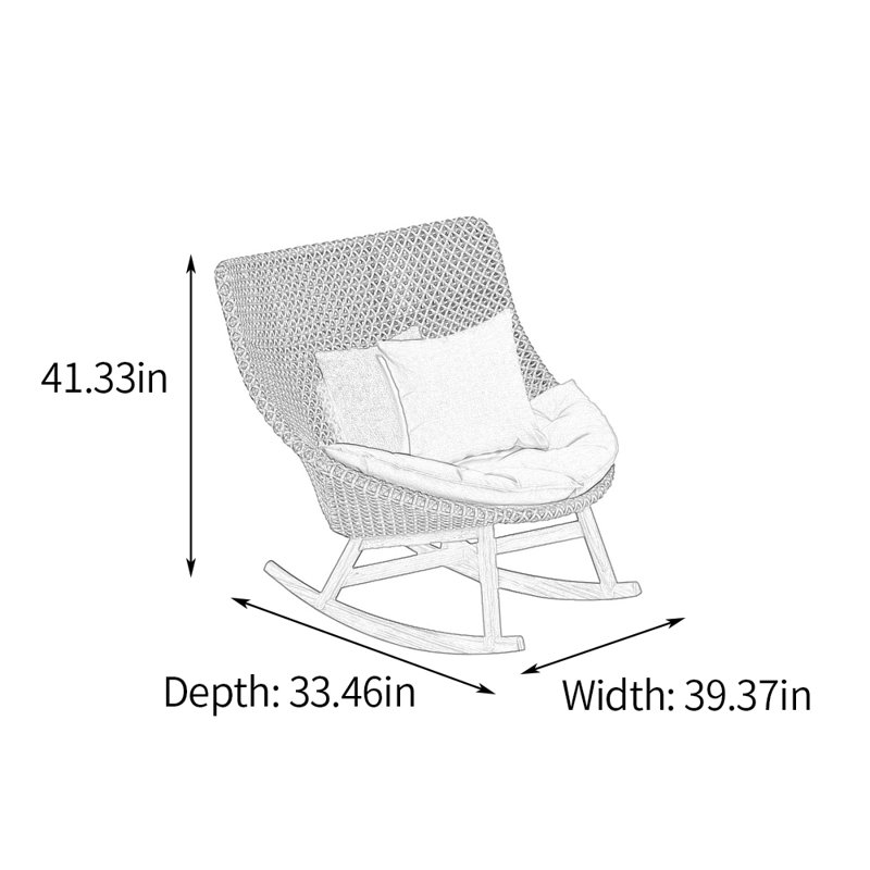 Chaise berçante PE, Gris, Gris clair
