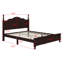 Structure de lit plateforme, lit plateforme de style rétro avec support en lattes de bois-1859241485