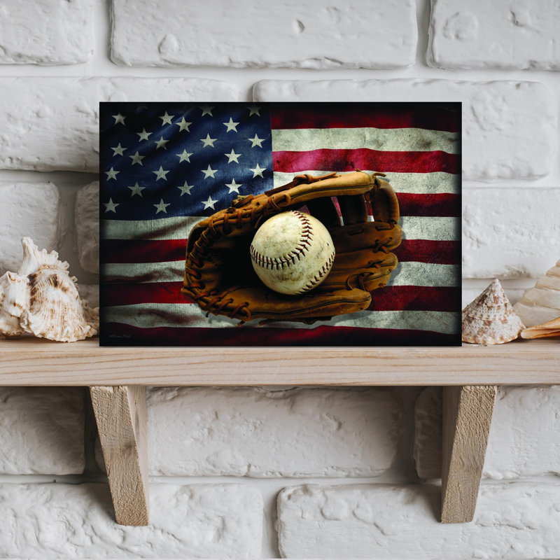 American Baseball II, art mural contemporain, H 12 po x l 18 po