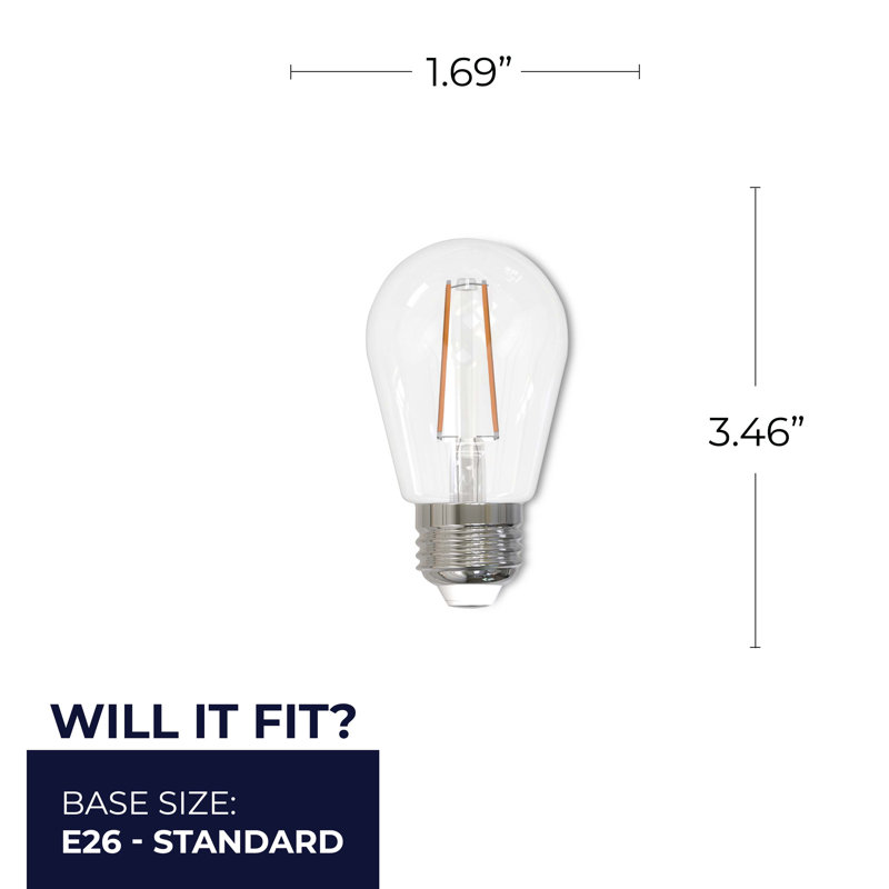S14 Dimmable Medium Screw Base (E26) Light Bulb, 11 Watt Equivalent