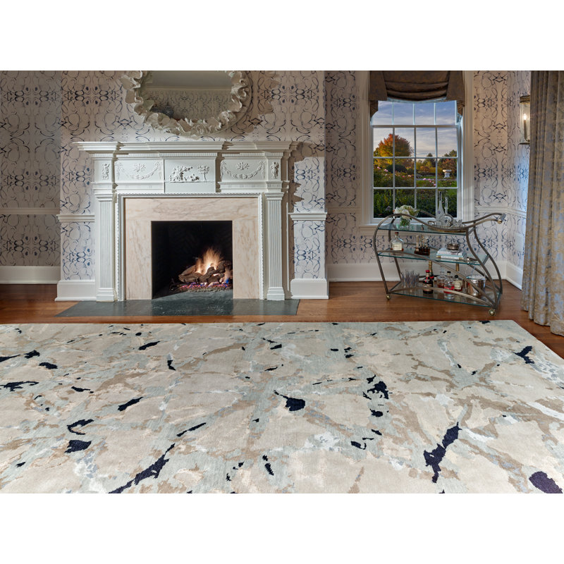 Contemporary Abstract Area Rug, Rectangle 10' x 14'