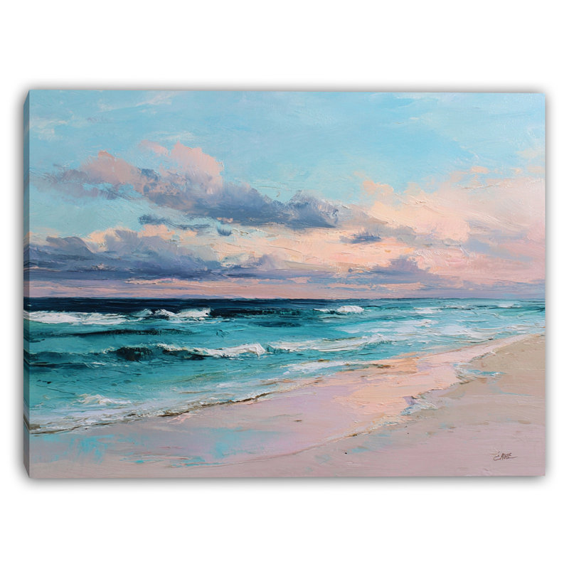 «Evening Surf Glow», art mural sur toile, H 36 po x l 48 po