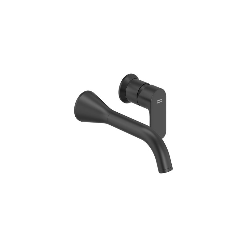 Robinet de salle de bain mural avec bonde, Noir mat