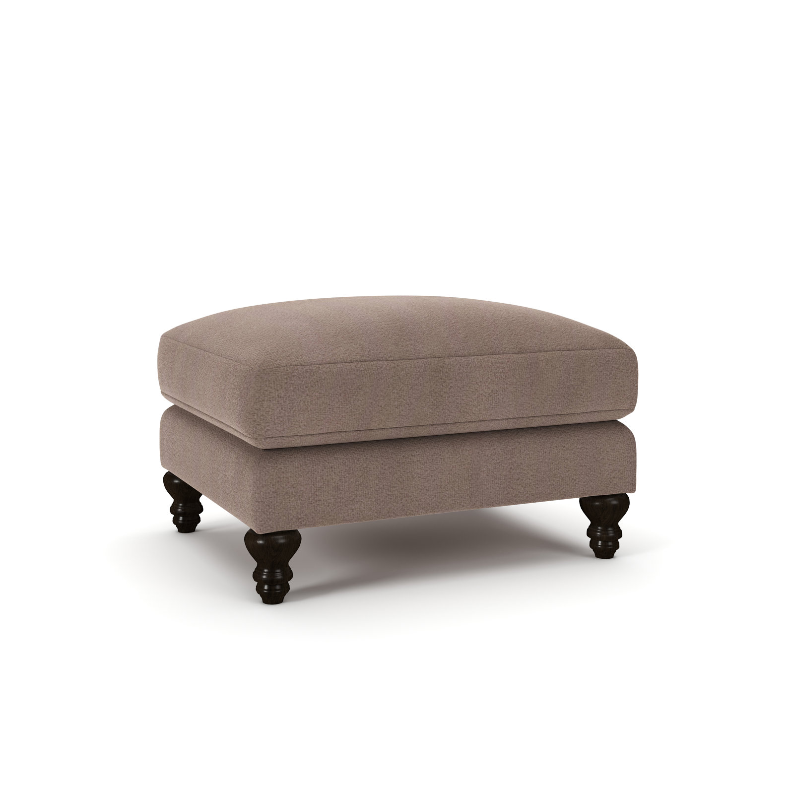 Walters Upholstered Ottoman, Bella Cocoa Performance Velvet