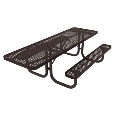 Table de pique-nique rectangulaire de 2,44 m (8 pi), perforée, bordeaux