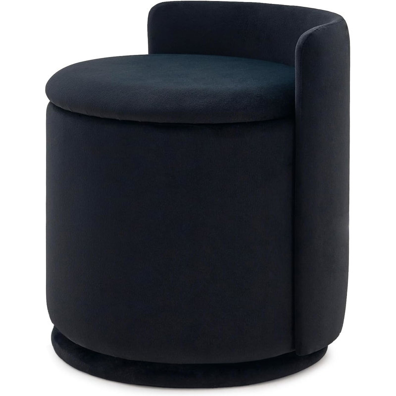 Repose-pieds rembourré avec tabouret, Black
