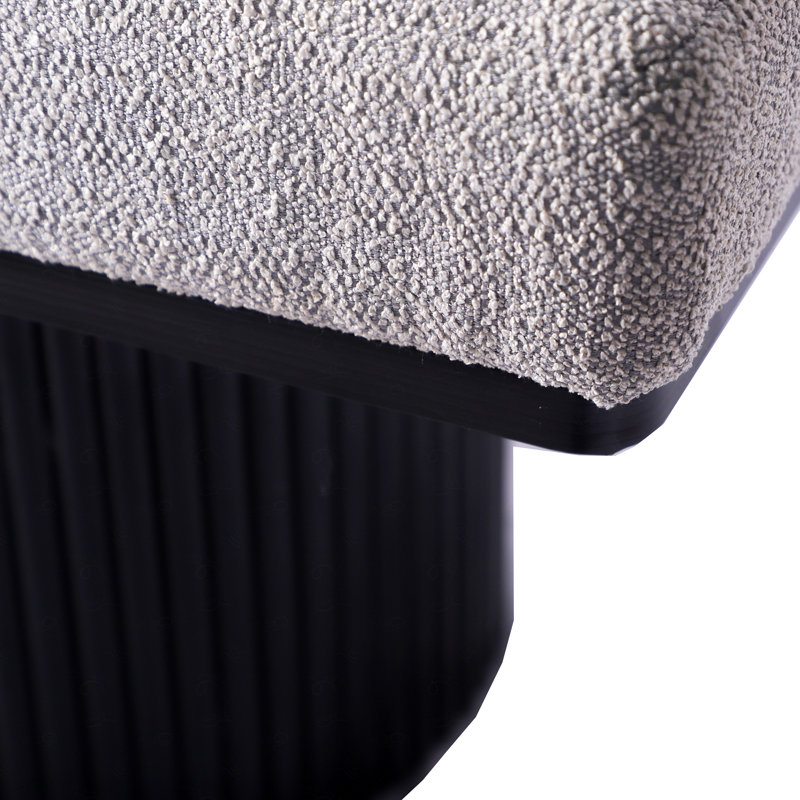 Banc rembourré Boucle avec pieds épais, Noir, noir, noir, noir