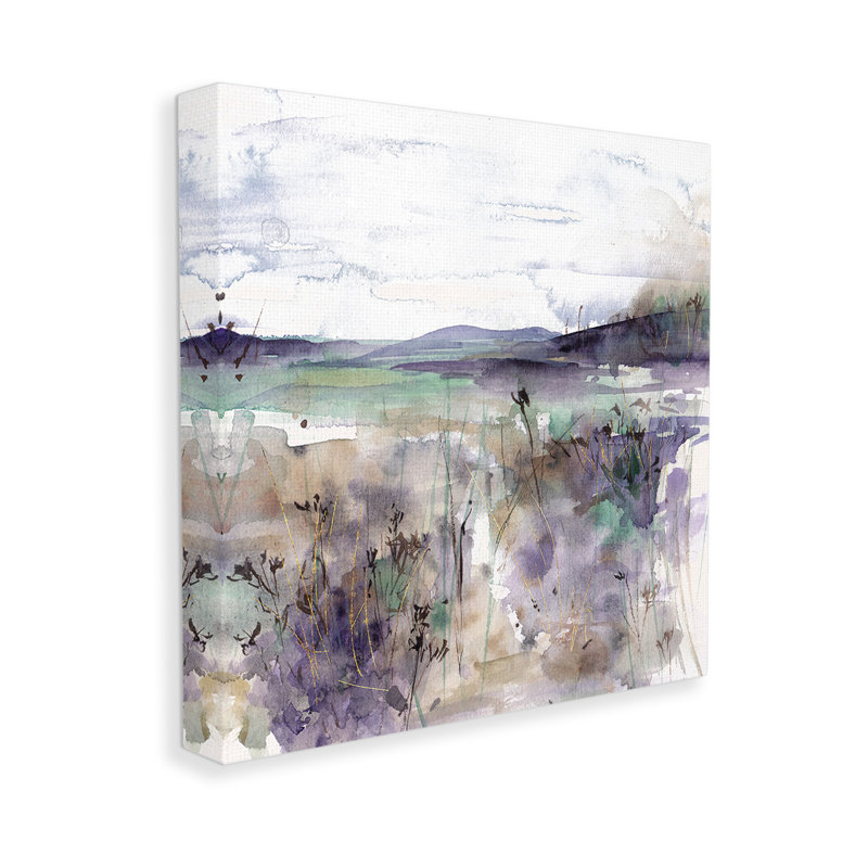 «Purple Mountain Distorsion», art mural sur toile par Melissa Wang, H 17 po x l 17 po