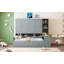 Lit de jour en bois avec trois tiroirs, armoire tout-en-un, bureau et tablettes-817029982-817029976