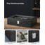 Watch Box, 12-Slot Watch Case, Watch Box Organizer, Black Synthetic Leather, Greenish Grey Lining
