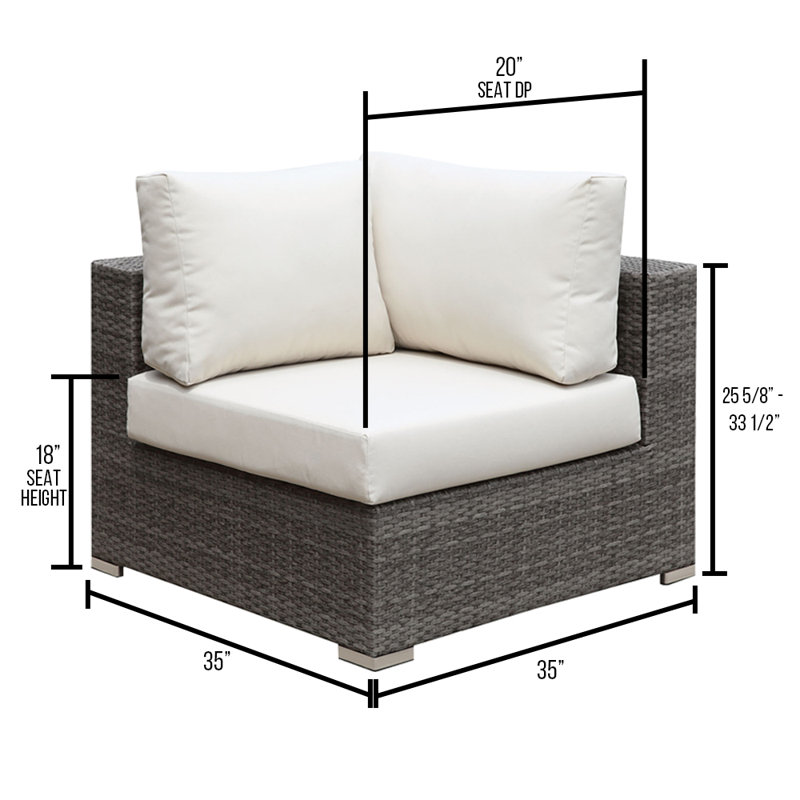 Chaise de patio avec coussins Shearin
