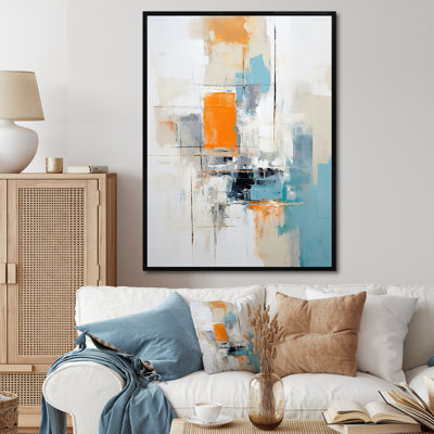 «Dialogue with Minimalisme Serene Blue Abstract», reproduction d'art sur toile