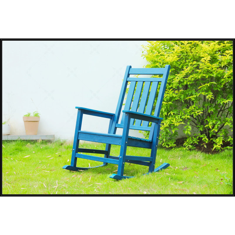Chaise berçante surdimensionnée à texture de bois, Marine