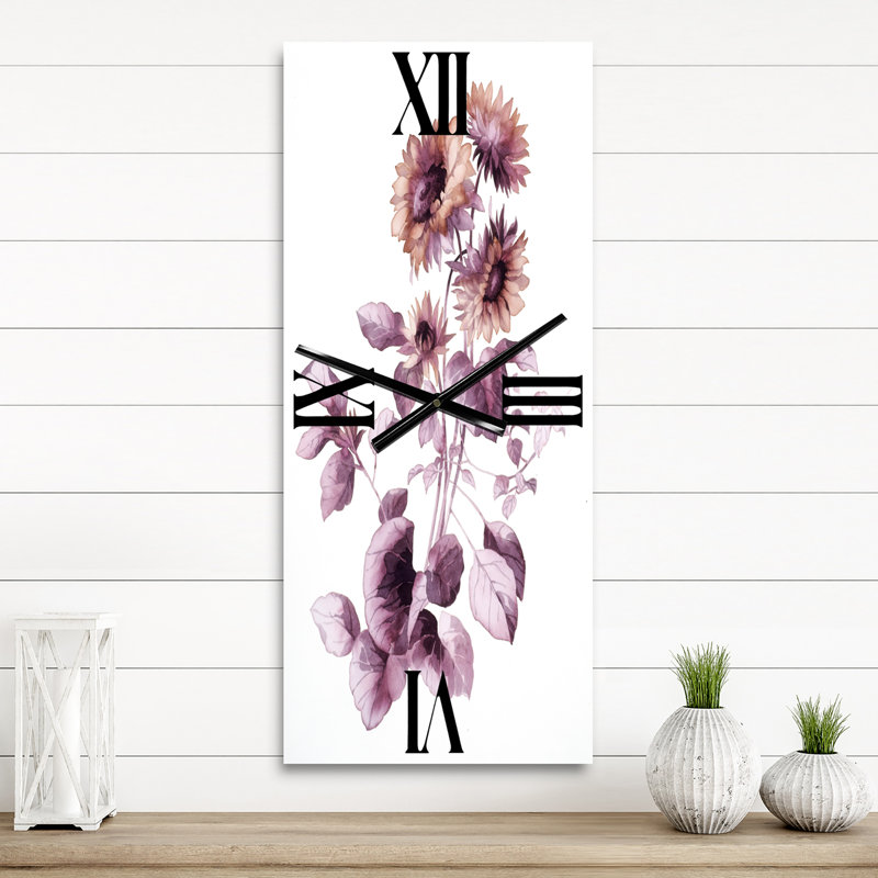 Horloge murale Wildflowers III, Petit