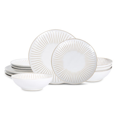 Stone Lain Linea 12-Piece Dinnerware Set Stoneware