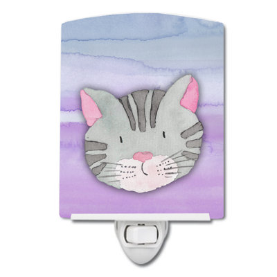 Cat Face Ceramic Night Light