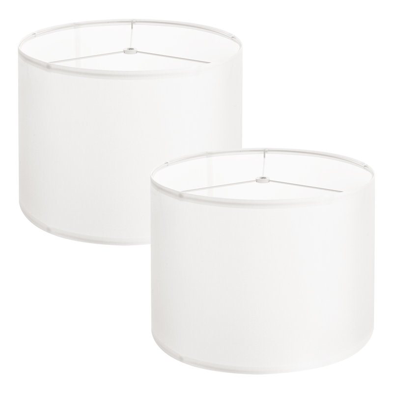 Abat-jour tambour 2 pièces sans abat-jour, Blanc cassé, H 13 po x l 13 po x P 10 po