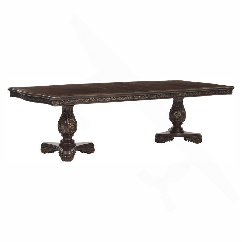 Magnifique table de salle à manger rectangulaire 1pc avec 2 rallonges cerises