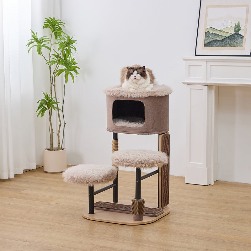 PetPals 36.6" Cat Tree with Condo and Rubber Groomer