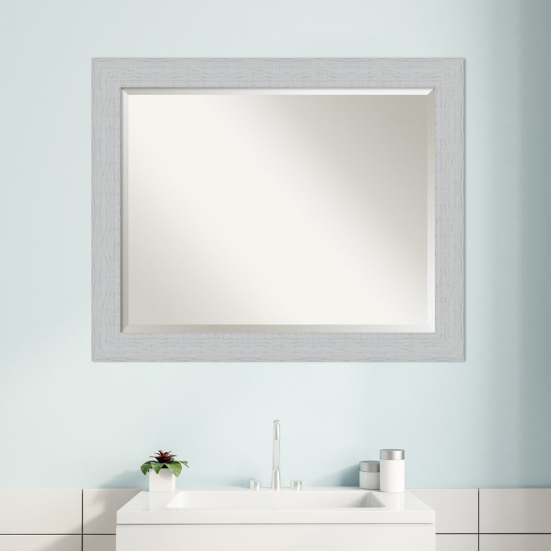 Prynne Flat Mirror, 26" H x 32" W, White