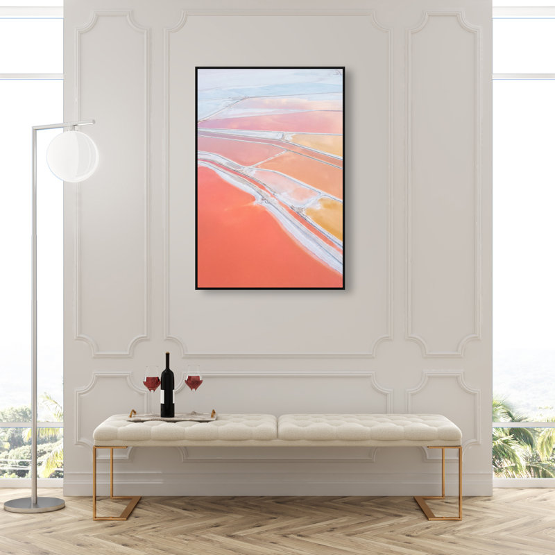 Coral Rivers Print by Oliver Gal, 31"H x 46"W, Black Floater Frame