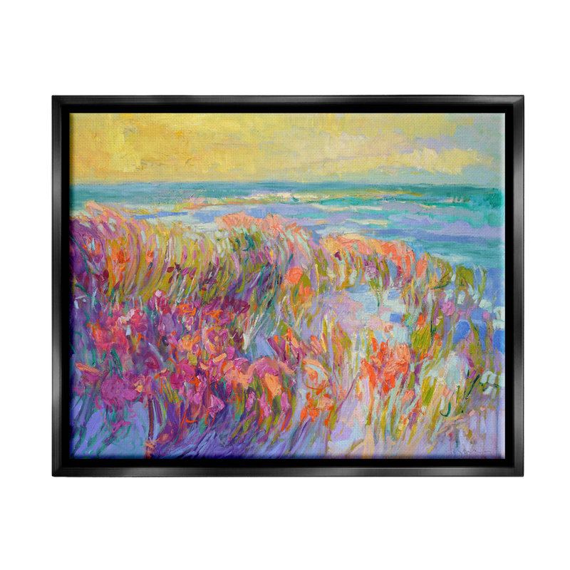 «Modern Seaside Flower Meadow» par Dorothy Fagan - peinture sur toile, H 25 po x l 31 po x P 1,7 po