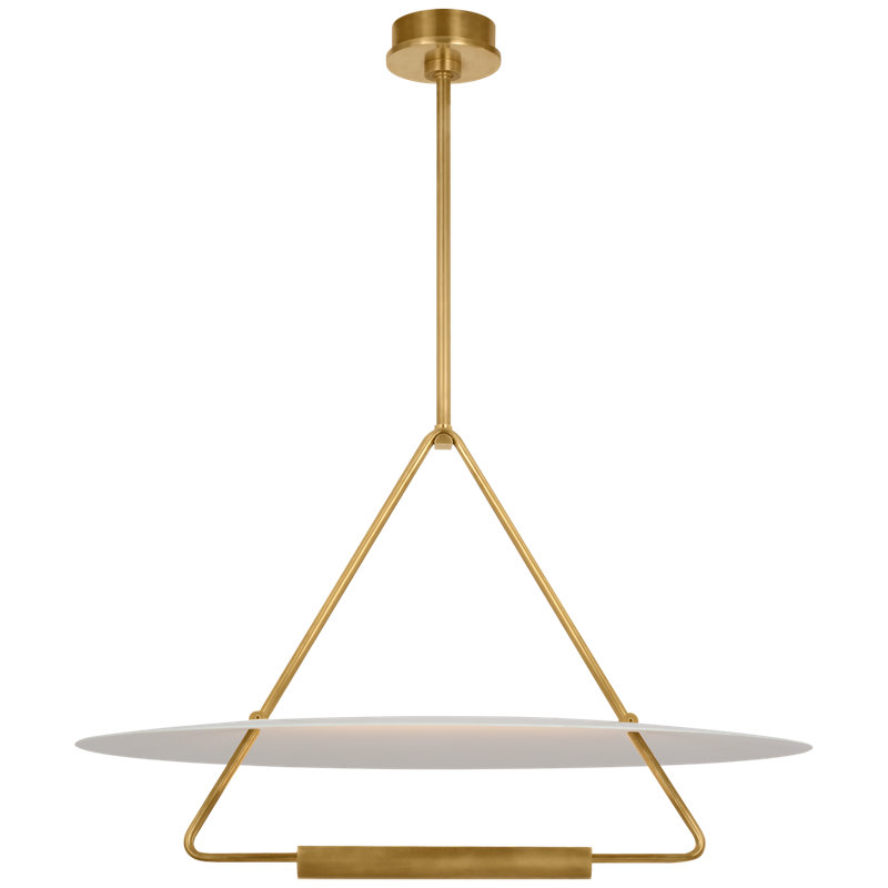 Teline 1 - Light LED Chandelier, Antique-Burnished Brass/Matte White