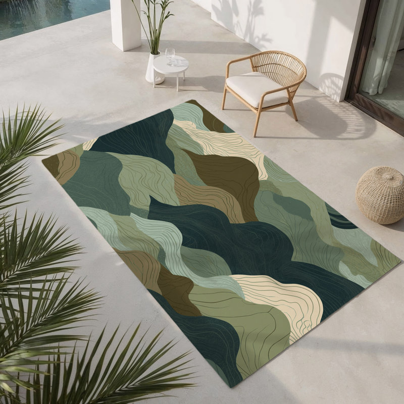 Tapis intérieur et extérieur Twilight Fractals, Rectangulaire 2 pi x 3 pi