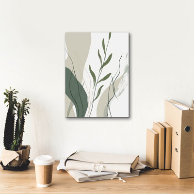 "George Green Leaves Abstract Leaves No 1" par Andreas Magnusson, art mural sur toile 40 po x 54 po