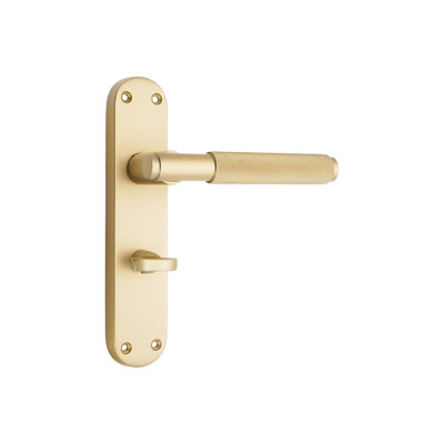 Connaught Knurled Lever on Backplate Privacy Satin Brass