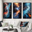 «Wild Blue Lava River In Islande», 3 pièces sur toile-150010595-150010592