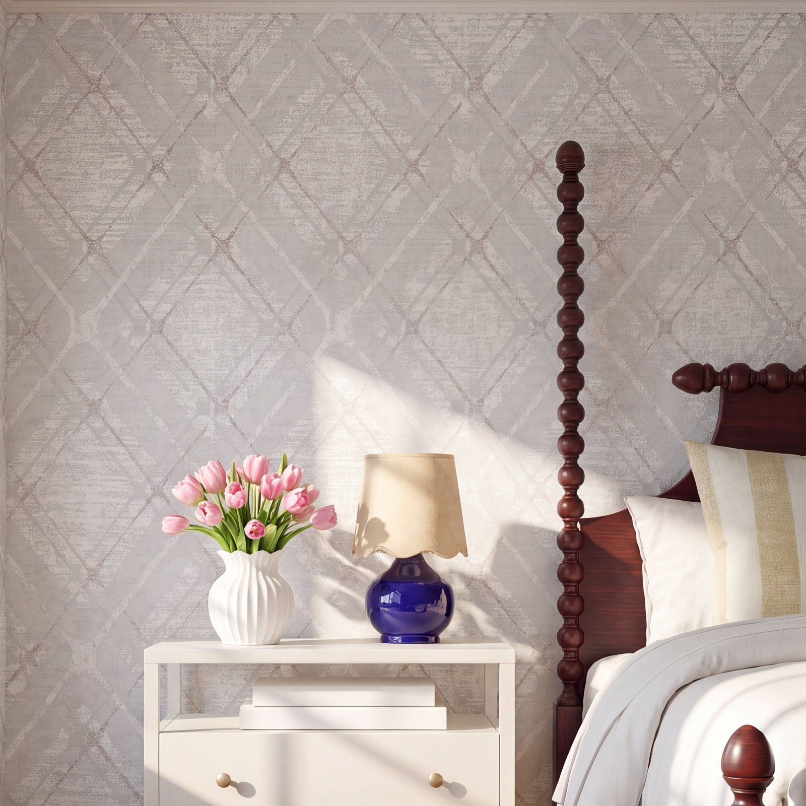 Chilton Modern Geometric Wallpaper, Beige