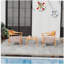 Holiday - Ensemble de chaises d'appoint modernes 2 pièces avec table basse - Ensemble de canapé en PP et à cadre en acier brun abricot, sièges rembourrés pour le salon, le salon et le balcon (2 chaises + 1 table)-2010582030