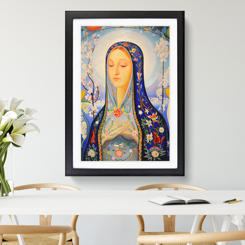 The Virgin by Joseph Stella - Picture Frame Painting, Black Framed, 48cm H x 36cm W x 2cm D