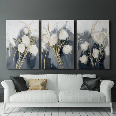 Floral Study  Series  CXC  -Premium Gallery Wrapped Canvas Set -Ready to Hang