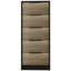  Commode 5 tiroirs 42 "en bois manufacturé noir et chêne clair